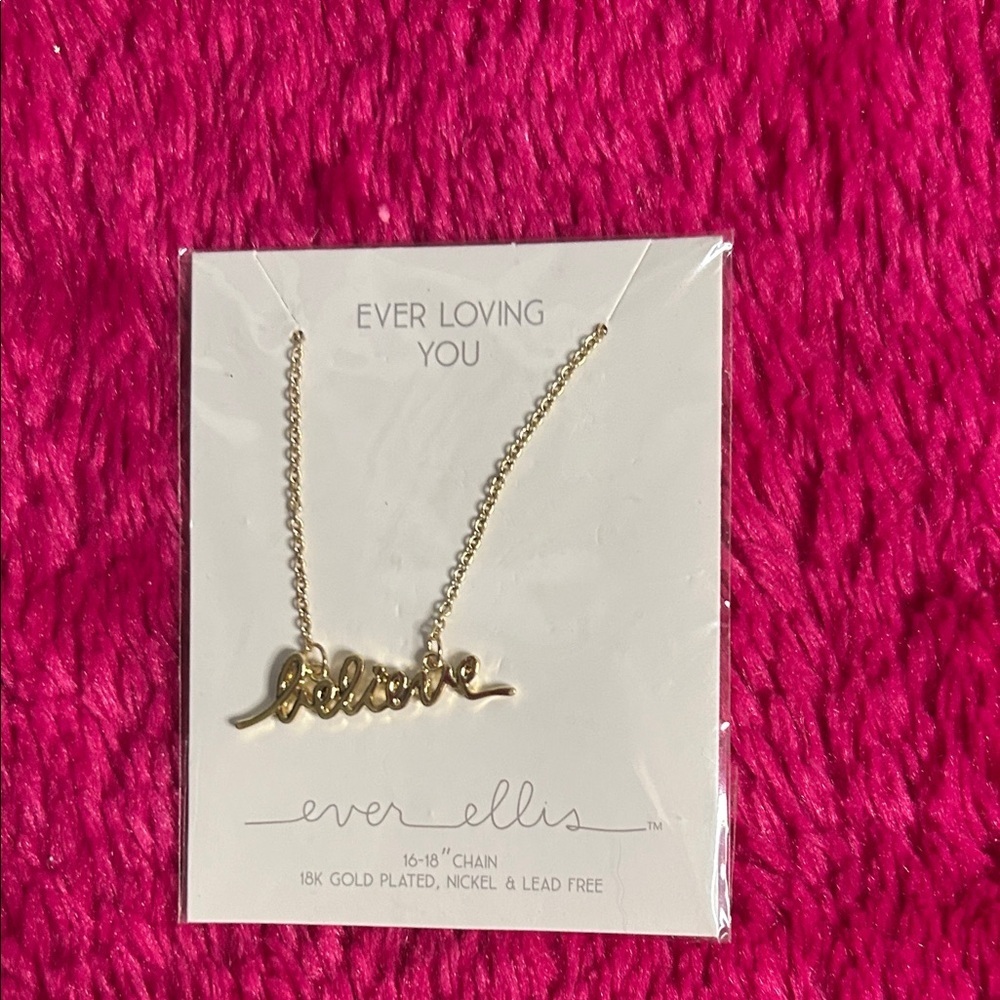 Gold 'Believe' Necklace
